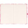 Keménytáblás notesz vonalas krémszínű lapokkal leszorító gumiszalaggal Pink 130x210mm, Presco