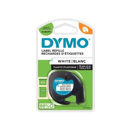 Feliratozógép szalag Dymo Letratag S0721660/59422 12mmx4m ORIGINAL fehér LEÉRTÉKELT