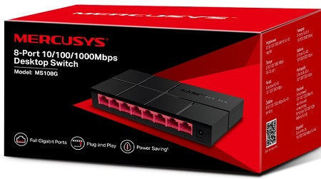 8 portos Gigabit switch Mercusys MS108G 