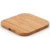 Univerzális vezeték nélküli töltő állomás, Qi Wireless, 10W, fahatású, négyzet alakú, Wooze Bamboo Qi Wireless Cube Shape, barna