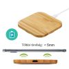 Univerzális vezeték nélküli töltő állomás, Qi Wireless, 10W, fahatású, négyzet alakú, Wooze Bamboo Qi Wireless Cube Shape, barna