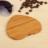 Univerzális vezeték nélküli töltő állomás, Qi Wireless, 10W, fahatású, szív alakú, Wooze Bamboo Qi Wireless Heart Shape, barna