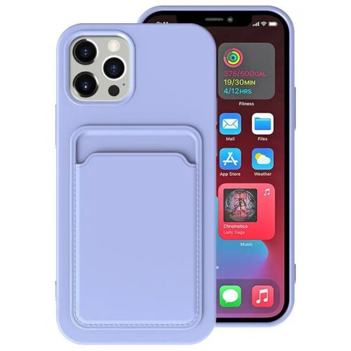 Apple iPhone X / XS, Szilikon tok, kártyatartóval, Wooze Card Slot, lila