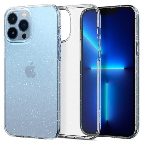 Apple iPhone 13 Pro, Szilikon tok, Spigen Liquid Crystal Glitter, átlátszó