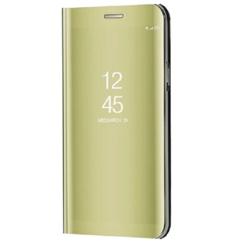 Samsung Galaxy A03s SM-A037F, Oldalra nyíló tok, hívás mutatóval, Smart View Cover, arany (utángyártott)