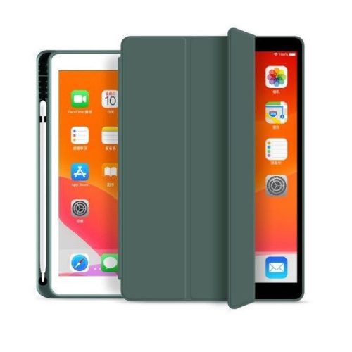 Apple iPad 10.2 (2019 / 2020 / 2021), mappa tok, Apple Pencil tartóval, Smart Case, sötétzöld