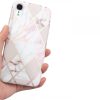 Apple iPhone 6 / 6S, Szilikon tok, sokszöges márvány minta, Wooze Geometric Marble, színes/fehér