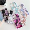 Huawei Mate 20, Szilikon tok, sokszöges márvány minta, Wooze Geometric Marble, színes/rózsaszín