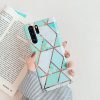 Huawei P20, Szilikon tok, sokszöges márvány minta, Wooze Geometric Marble, színes/zöld