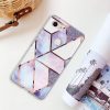 Huawei P40, Szilikon tok, sokszöges márvány minta, Wooze Geometric Marble, színes/kék