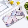 Huawei P40, Szilikon tok, sokszöges márvány minta, Wooze Geometric Marble, színes/kék