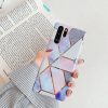 Samsung Galaxy A71 SM-A715F, Szilikon tok, sokszöges márvány minta, Wooze Geometric Marble, színes/kék