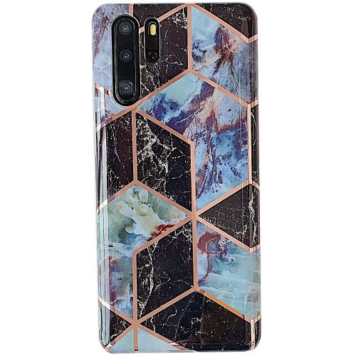 Samsung Galaxy S20 Plus / S20 Plus 5G SM-G985 / G986, Szilikon tok, sokszöges márvány minta, Wooze Geometric Marble, színes/fekete