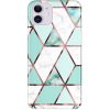 Samsung Galaxy A52 / A52 5G / A52s 5G SM-A525F / A526B / A528B, Szilikon tok, sokszöges márvány minta, Wooze Geometric Marble, színes/zöld