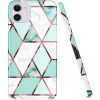 Samsung Galaxy A52 / A52 5G / A52s 5G SM-A525F / A526B / A528B, Szilikon tok, sokszöges márvány minta, Wooze Geometric Marble, színes/zöld