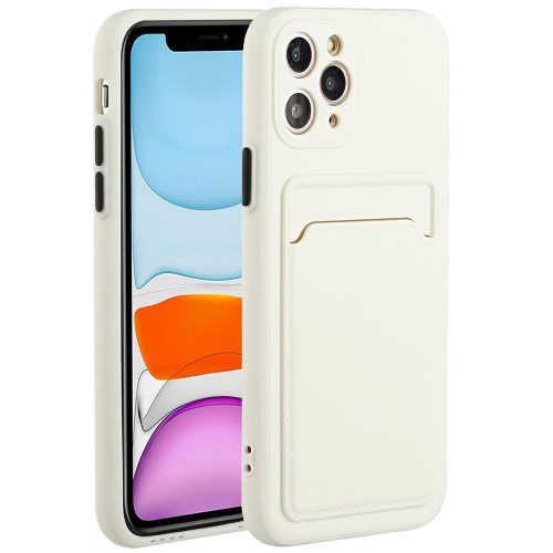 Xiaomi Poco X3 GT, Szilikon tok, kártyatartóval, Wooze Card Slot, fehér