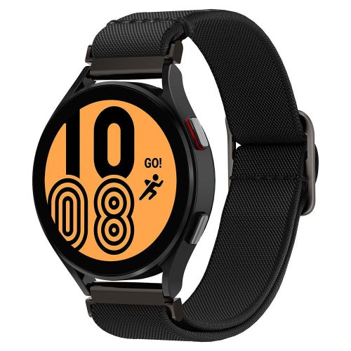 Samsung Galaxy Watch 4 / 5 / 5 Pro (40 / 44 / 45mm) / Watch 4 Classic (42 / 46mm), szövet pótszíj, Spigen Lite Fit, fekete