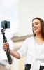 Prémium selfie bot, 34 - 153 cm, 360°-ban forgatható, exponáló gombbal, bluetooth-os, v4.0, tripod állvány funkció, fekete