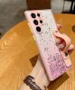 Huawei P30 Lite, Szilikon tok, közepesen ütésálló, kézpánttal, színátmenetes, csillogó minta, Wooze Strap Star, mintás/rózsaszín