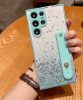 Huawei P40 Pro, Szilikon tok, közepesen ütésálló, kézpánttal, színátmenetes, csillogó minta, Wooze Strap Star, mintás/menta