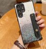 Xiaomi Redmi 9, Szilikon tok, közepesen ütésálló, kézpánttal, színátmenetes, csillogó minta, Wooze Strap Star, mintás/fekete