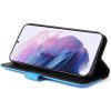 Samsung Galaxy A14 4G / A14 5G SM-A145F / A146B, Oldalra nyíló tok, stand, kártyatartóval, kézpánttal, Wooze Colour Wallet, kék