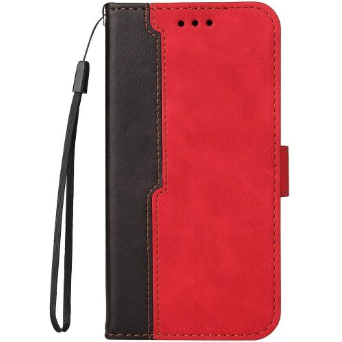 Samsung Galaxy A13 5G / A04s SM-A136U / A047F, Oldalra nyíló tok, stand, kártyatartóval, kézpánttal, Wooze Colour Wallet, piros