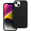 Apple iPhone 14 Pro, Szilikon tok, közepesen ütésálló, fémhatású kamera keret, Frame Case, fekete