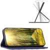 Motorola Moto G42, Oldalra nyíló tok, stand, kártyatartóval, 3D rombusz minta, Wooze Pillow, kék