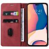 Xiaomi Redmi Note 12 5G / Poco X5 5G, Oldalra nyíló tok, stand, kártyatartóval, kézpánttal, Wooze Business Plus, piros