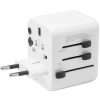 Hálózati töltő adapter + átalakító, USA / EU / AUS / UK, 12W, USB aljzat, USB Type-C aljzat, Tactical PTP Travel, fehér