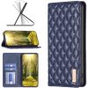 Huawei Nova 11 / 12S / 12 Lite, Oldalra nyíló tok, stand, kártyatartóval, 3D rombusz minta, Wooze Pillow, kék