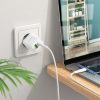 Hálózati töltő adapter, 20W, USB aljzat, USB Type-C aljzat, USB Type-C - USB Type-C kábellel, gyorstöltés, PD, QC 3.0, Borofone BN7, fehér