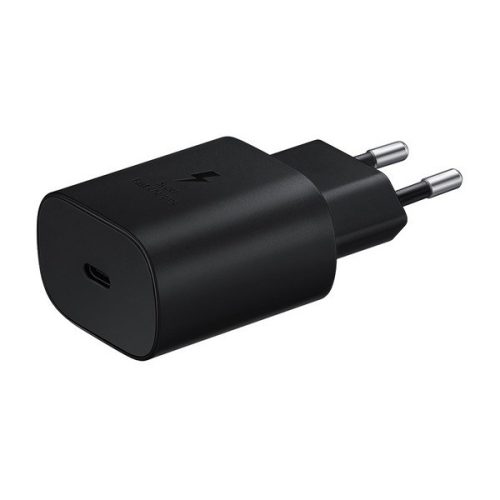 Hálózati töltő adapter, 5V / 3000mA, USB Type-C aljzat, PD, gyorstöltés, Samsung, fekete, gyári