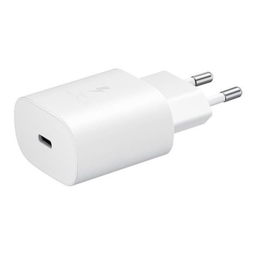 Hálózati töltő adapter, 5V / 3000mA, USB Type-C aljzat, PD, gyorstöltés, Samsung, fehér, gyári