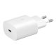 Hálózati töltő adapter, 5V / 3000mA, USB Type-C aljzat, PD, gyorstöltés, Samsung, fehér, gyári