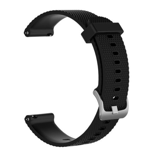 Garmin Vivoactive 3 / Vivomove HR, szilikon pótszíj, állítható, keresztben csíkos minta, fekete