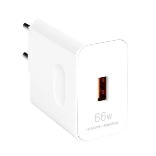 Hálózati töltő adapter, 66W, USB aljzat, PD, gyorstöltés, Huawei, fehér, gyári