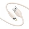 USB töltő- és adatkábel, Lightning, 120 cm, 2400 mA, gyorstöltés, Baseus Jelly Liquid Silica Gel, CAGD000006, világoszöld