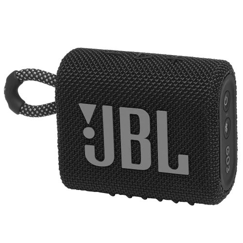 Bluetooth hordozható hangszóró, 4.2W, v5.1, felakasztható, vízálló, JBL Go 3, fekete