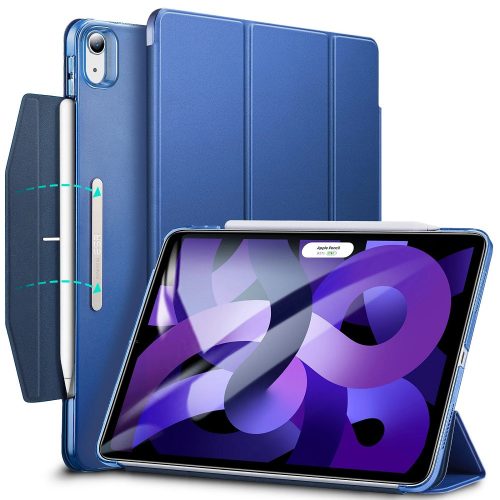 Apple iPad Air (2020 / 2022) / iPad Air 11 (2024), mappa tok, Smart Case, Apple Pencil tartóval, mágneses csattal, ESR Ascend, sötétkék