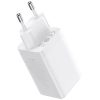 Hálózati töltő adapter, 65W, USB aljzat, 2 x USB Type-C aljzat, USB Type-C - USB Type-C kábellel, gyorstöltés, PD 3.0, QC 3.0, GaN5, Baseus GaN5 Pro, fehér