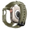 Apple Watch Ultra (49 mm), Szilikon védőkeret, ütésálló, szíjjal, Spigen Rugged Armor Pro, zöld