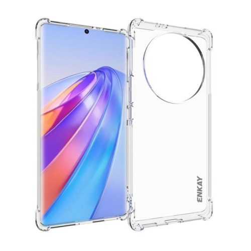 Huawei Honor Magic 5 Lite / X9a / X40, Szilikon tok, közepesen ütésálló, légpárnás sarok, Enkay, átlátszó