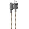 USB töltő- és adatkábel, microUSB, 100 cm, 2400 mA, gyorstöltés, PD, QC, cipőfűző minta, Hoco X94 Leader, arany