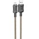 USB töltő- és adatkábel, microUSB, 100 cm, 2400 mA, gyorstöltés, PD, QC, cipőfűző minta, Hoco X94 Leader, arany