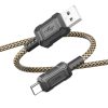 USB töltő- és adatkábel, USB Type-C, 100 cm, 3000 mA, törésgátlóval, gyorstöltés, PD, cipőfűző minta, Hoco X94 Leader, arany