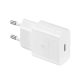 Hálózati töltő adapter, 15W, USB Type-C aljzat, PD, gyorstöltés, Samsung, fehér, gyári