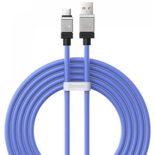 USB töltő- és adatkábel, USB Type-C, 200 cm, 6000 mA, 100W, törésgátlóval, gyorstöltés, Baseus Coolplay, CAKW000703, kék