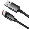 USB töltő- és adatkábel, USB Type-C, 200 cm, 6000mA, 100W, törésgátlóval, gyorstöltés, PD, QC, Baseus Superior, P10320102114-02, fekete